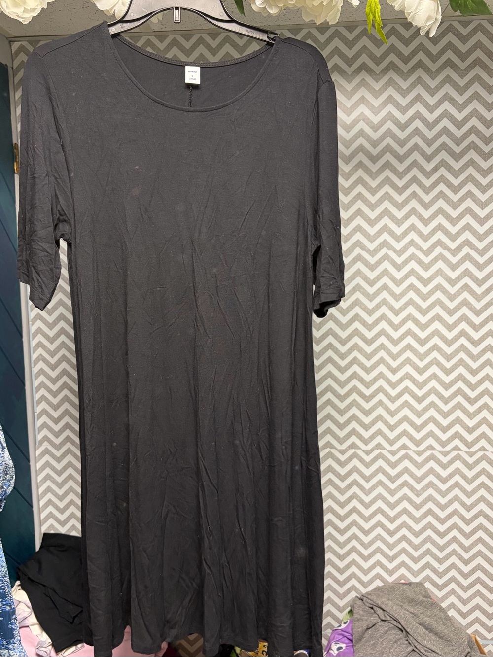 Old navy Black Short Sleeve Swing Dress